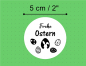 Preview: Sticker Aufkleber Frohe OSTERN, Osterhase Ostereier, schwarz weiß 5 cm